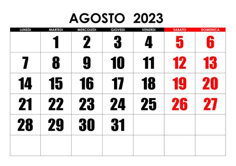 calendario de agosto 2023